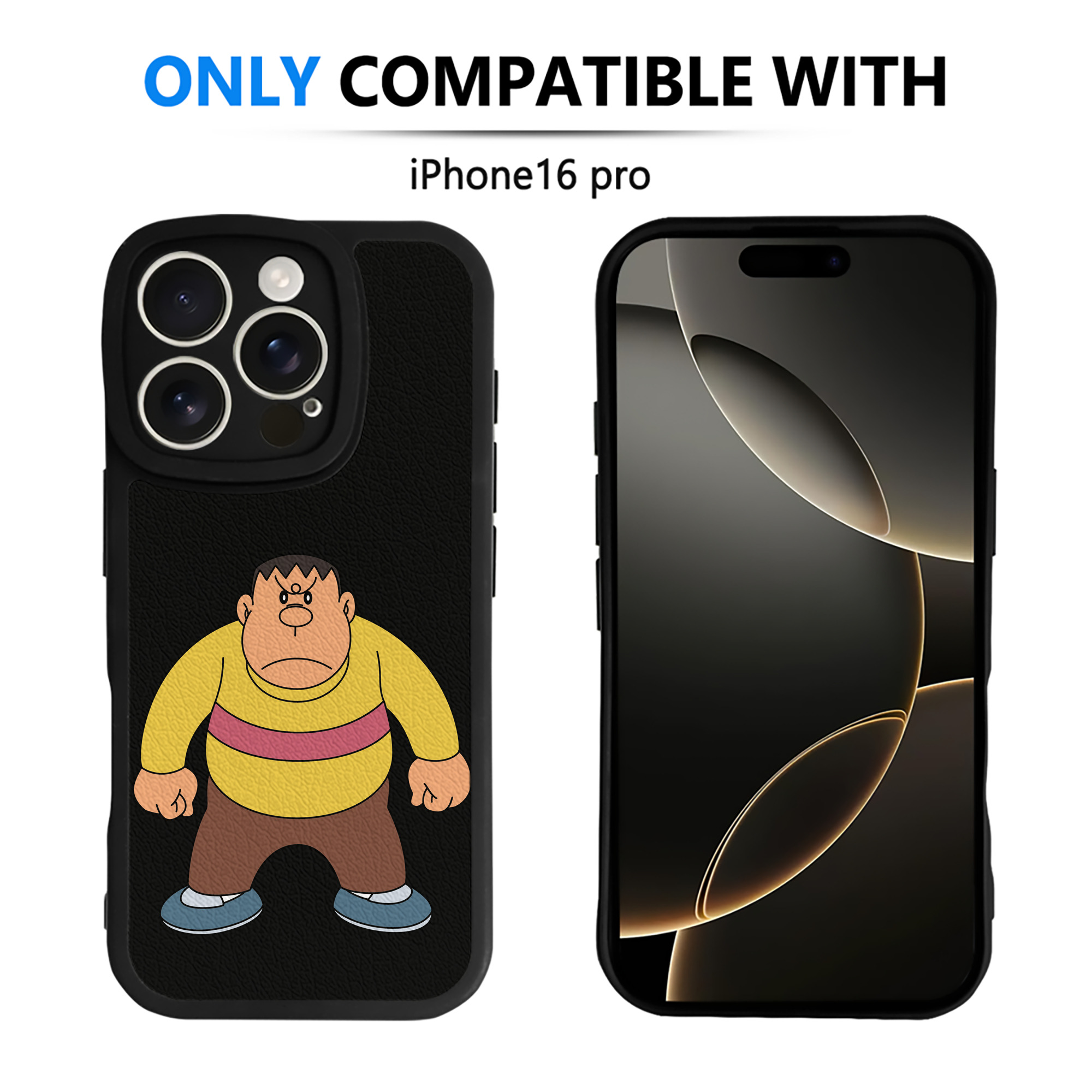 （画像用） ドラえもん 剛田武 Doraemon Gouta Takeshi 【iPhone 16シリーズ対応】シリコンスマホケース（レザー調） 材質：シリコン